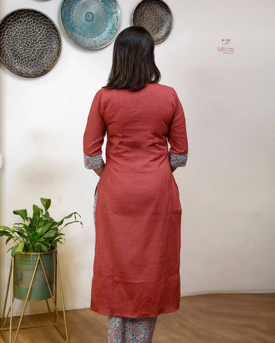 Pintuck & Kantha Top Only with Mirror Work
