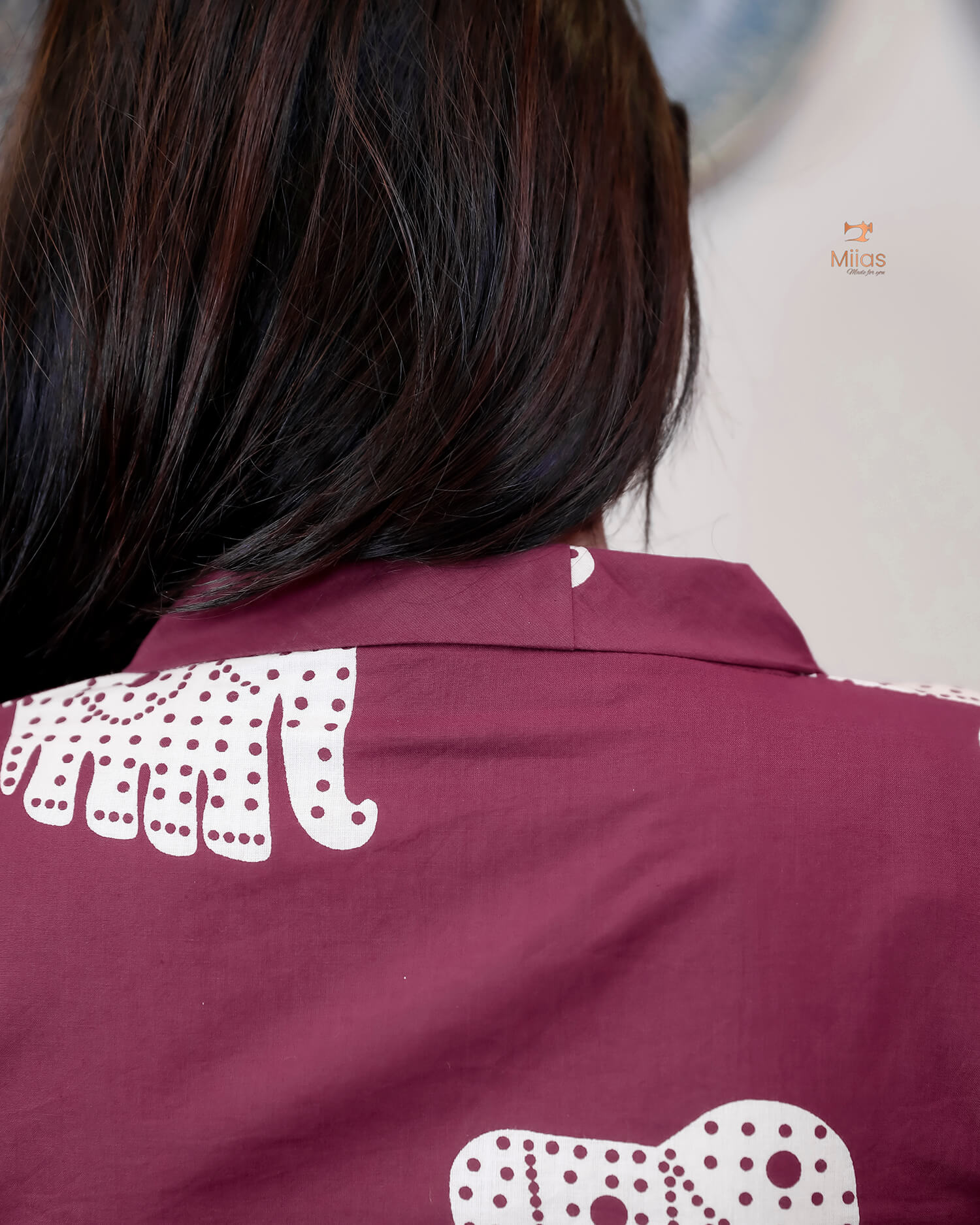 Premium Cotton Co-ord Set: Slit Top & Pocketed Bottom-Berry Red.