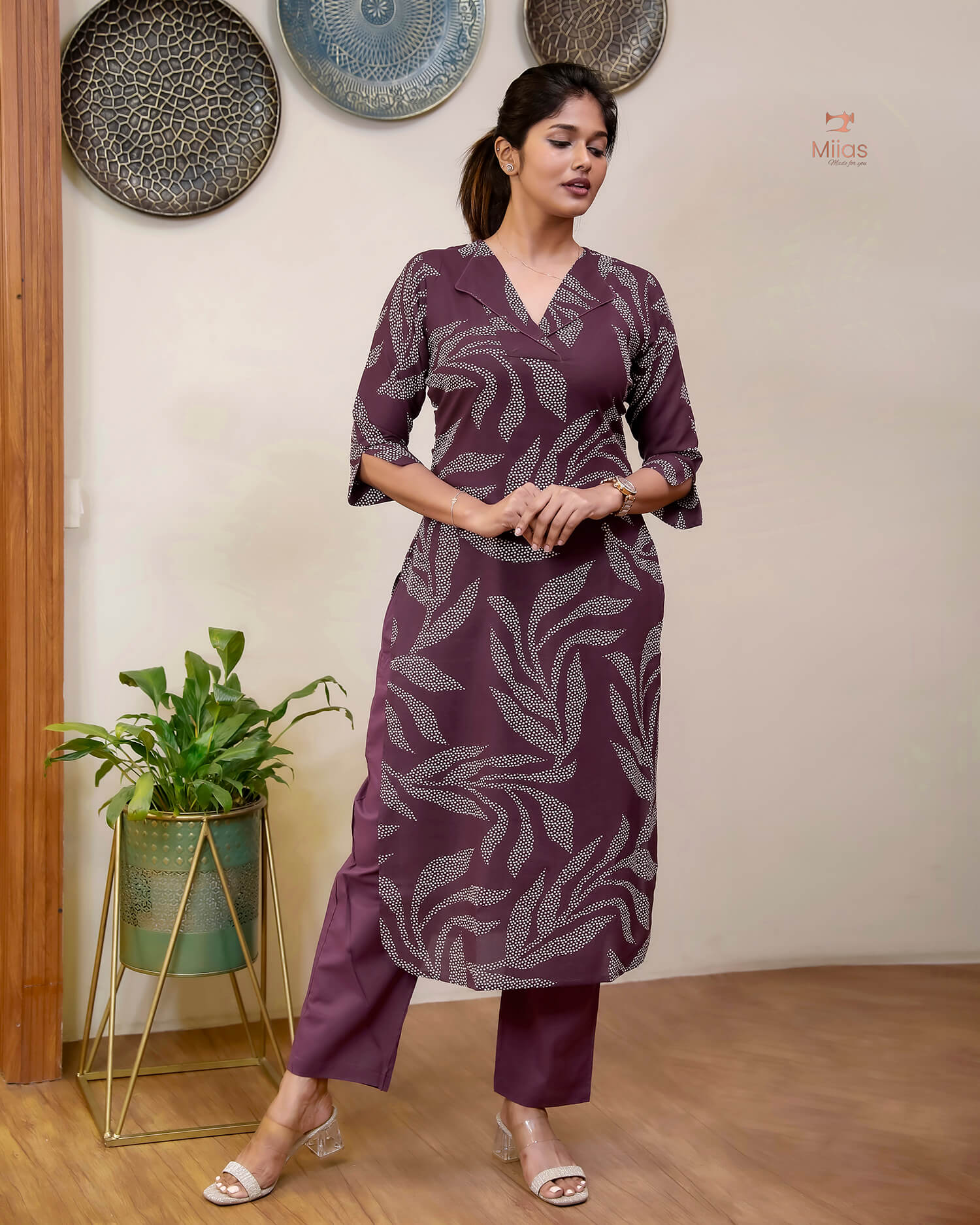Vatican Fabric Co-ord Set - Elegant Top & Cotton Pants