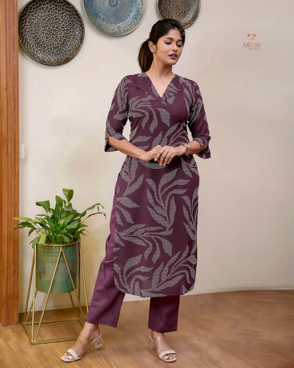 Vatican Fabric Co-ord Set - Elegant Top & Cotton Pants