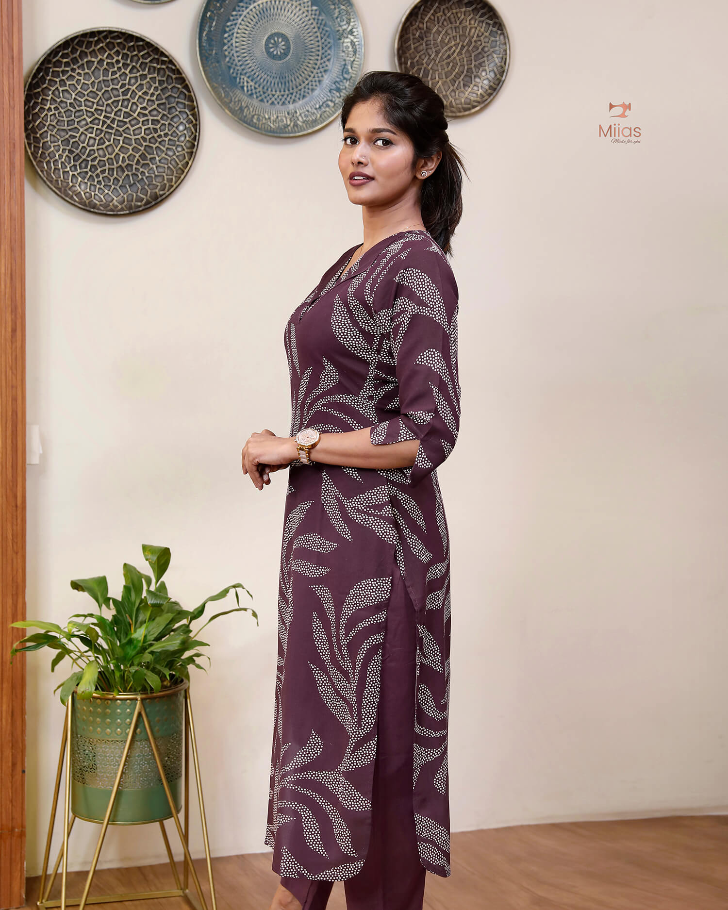 Vatican Fabric Co-ord Set - Elegant Top & Cotton Pants