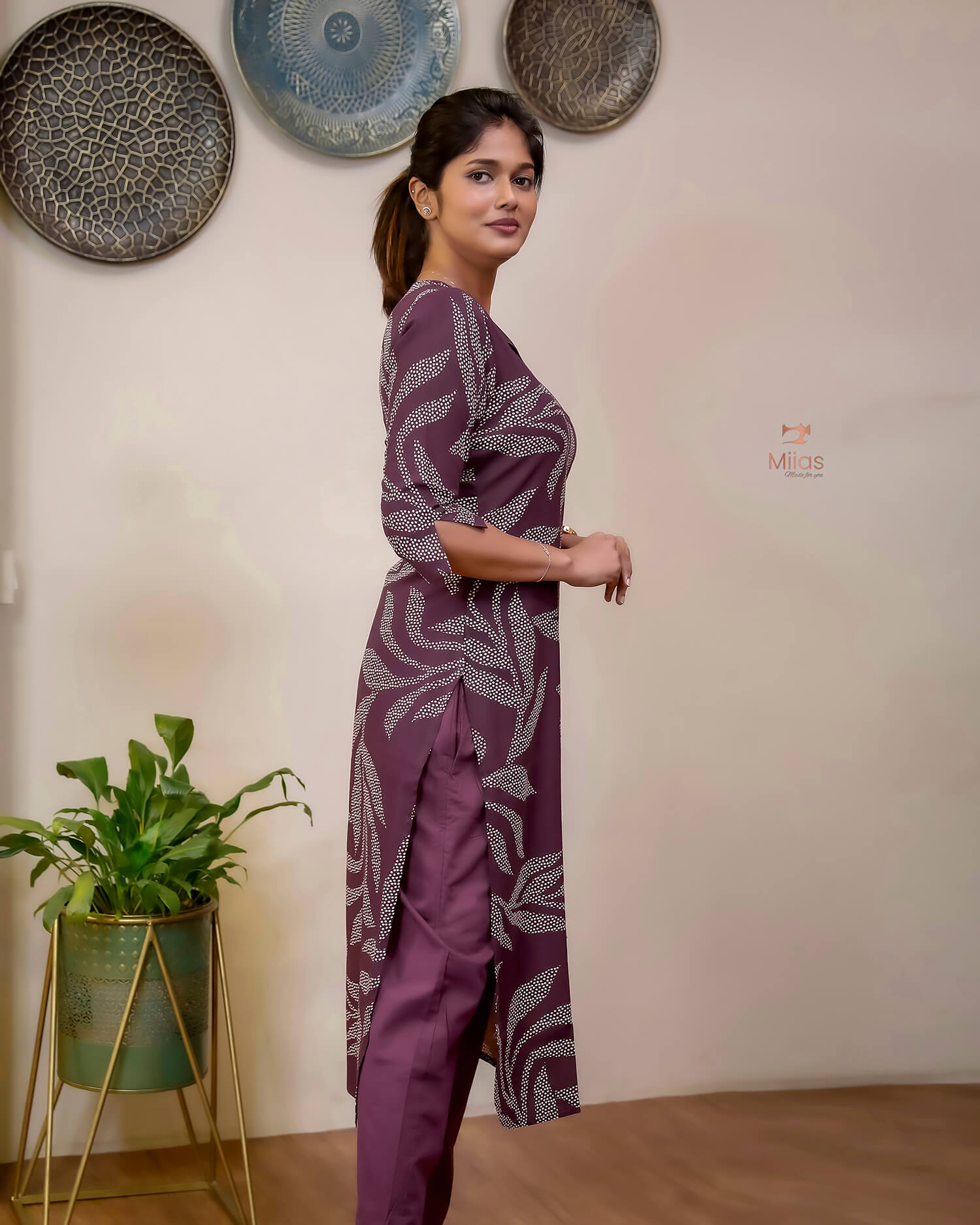 Vatican Fabric Co-ord Set - Elegant Top & Cotton Pants