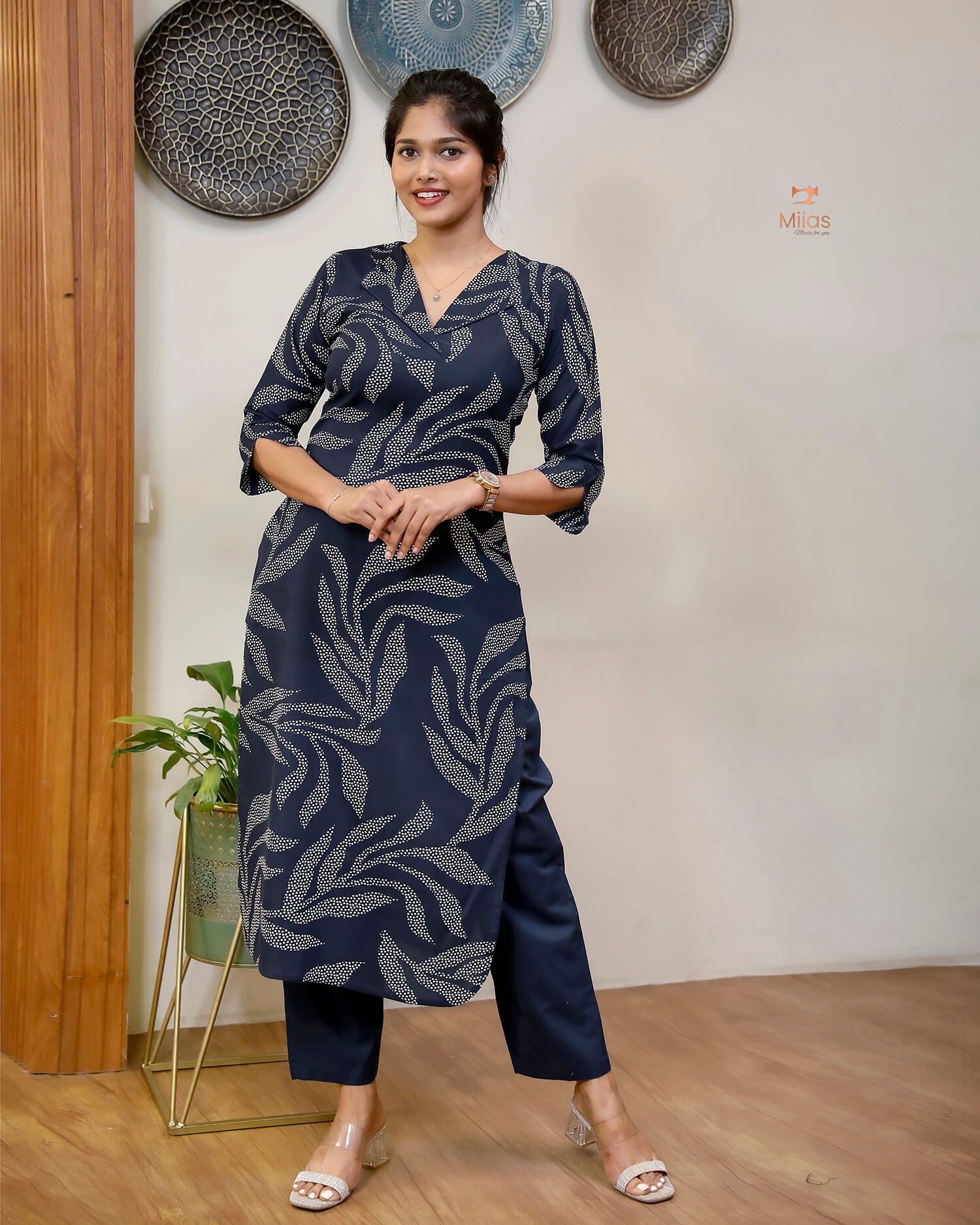 Vatican Fabric Co-ord Set - Elegant Top & Cotton Pants