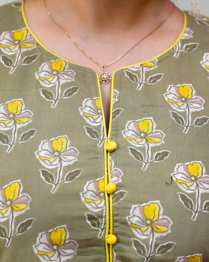 Cotton Co-ord Set: Effortless Style & Comfort-Moss Green