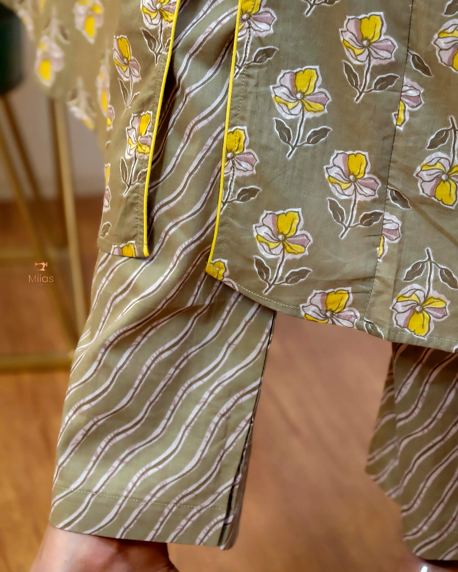 Cotton Co-ord Set: Effortless Style & Comfort-Moss Green