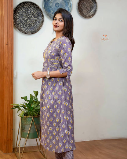 Cotton Co-ord Set: Effortless Style & Comfort-Lavender