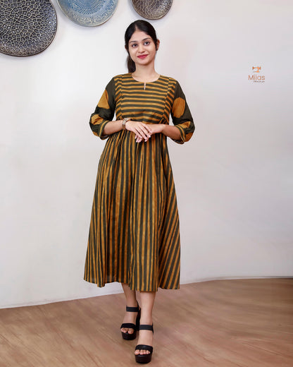 South Cotton Floral Print Puff-Sleeve Kurti Dress