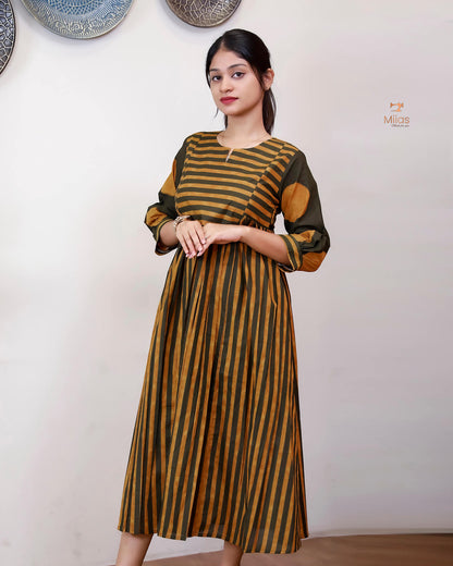 South Cotton Floral Print Puff-Sleeve Kurti Dress