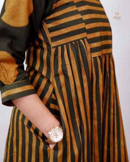 South Cotton Floral Print Puff-Sleeve Kurti Dress