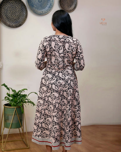 South Cotton Kurti | Elegant Umbrella Cut & Hand Block Print