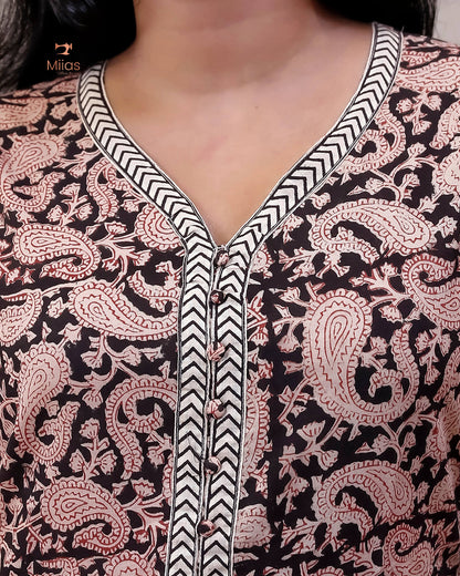 South Cotton Kurti | Elegant Umbrella Cut & Hand Block Print