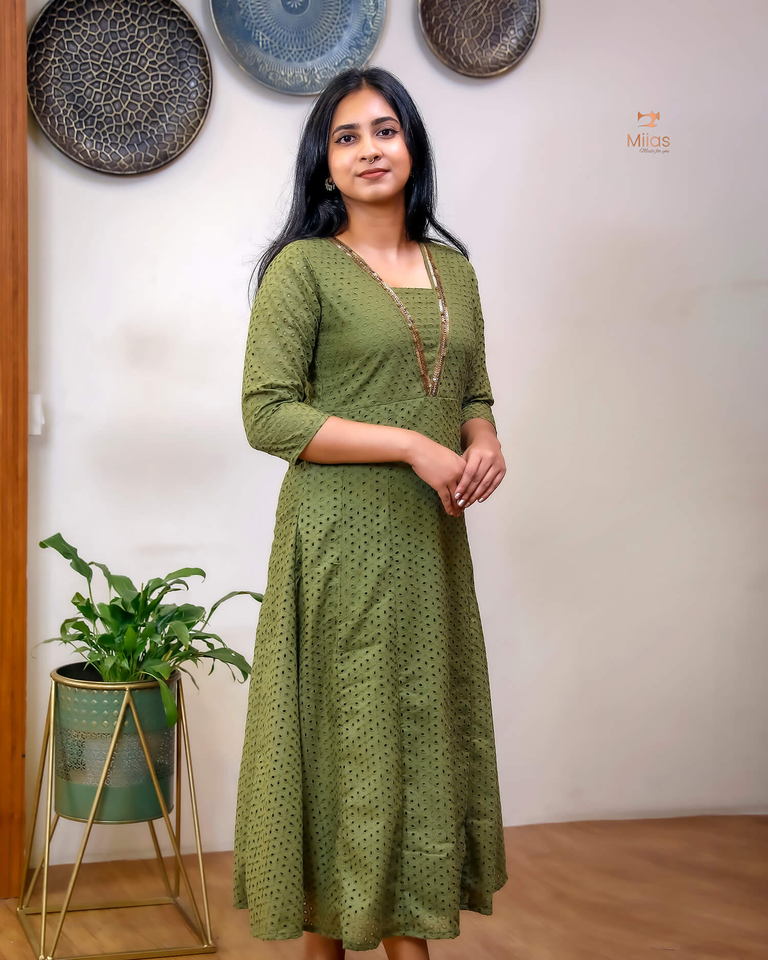 Elegant Sequined Panel Top in Soft Cotton