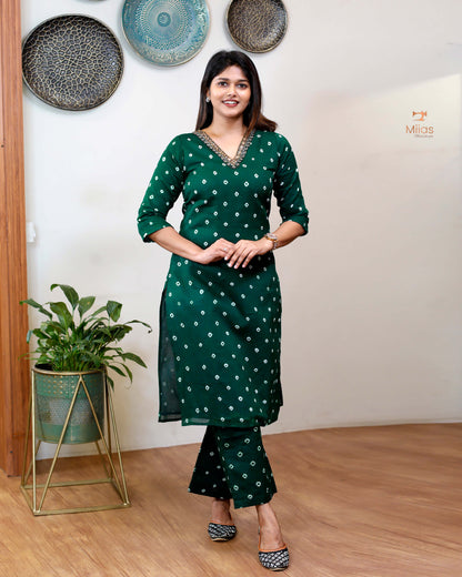 Bandhani Printed Mul cotton Co-ord set