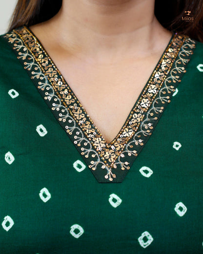 Bandhani Printed Mul cotton Co-ord set
