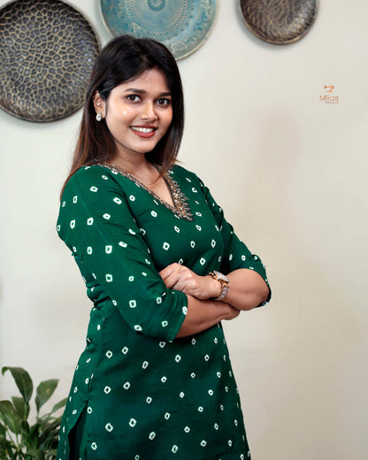 Bandhani Printed Mul cotton Co-ord set