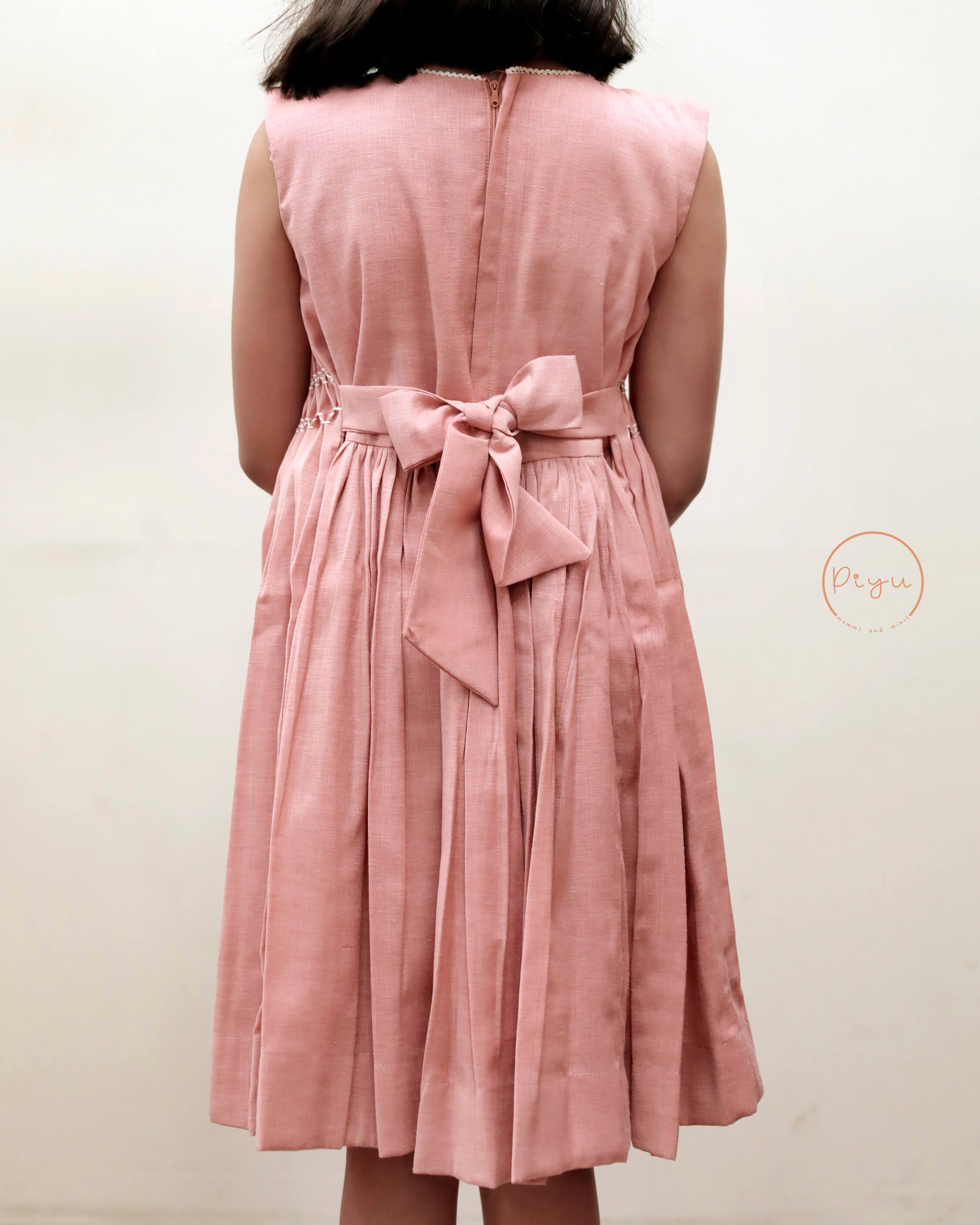 Kids Frock with smocking and hand embroidery