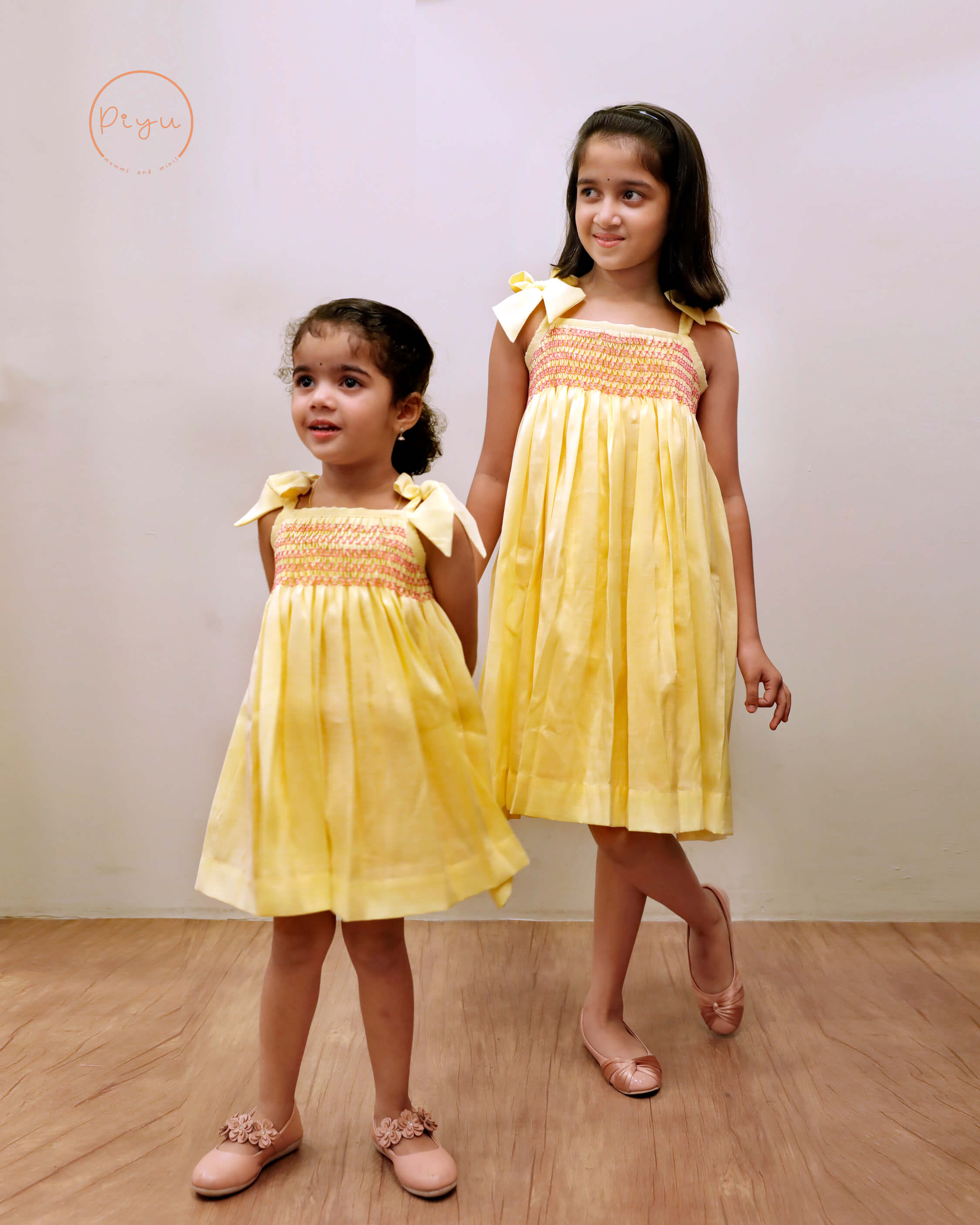 Smocked Kids' frock in soft linen cotton