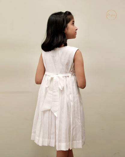 Kids Frock with smocking and hand embroidery