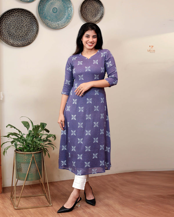 A- line sequined georgette Kurti