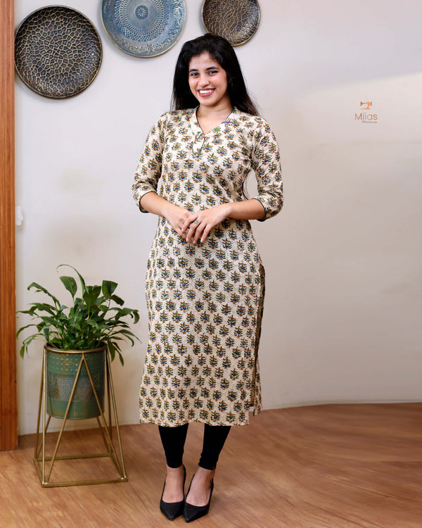 Premium Hakoba Cotton Slitted Kurti