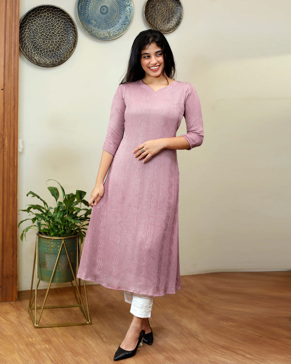 A- line sequined georgette Kurti