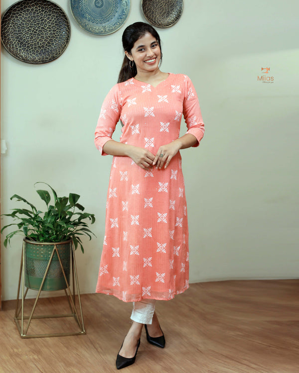 A- line sequined georgette Kurti