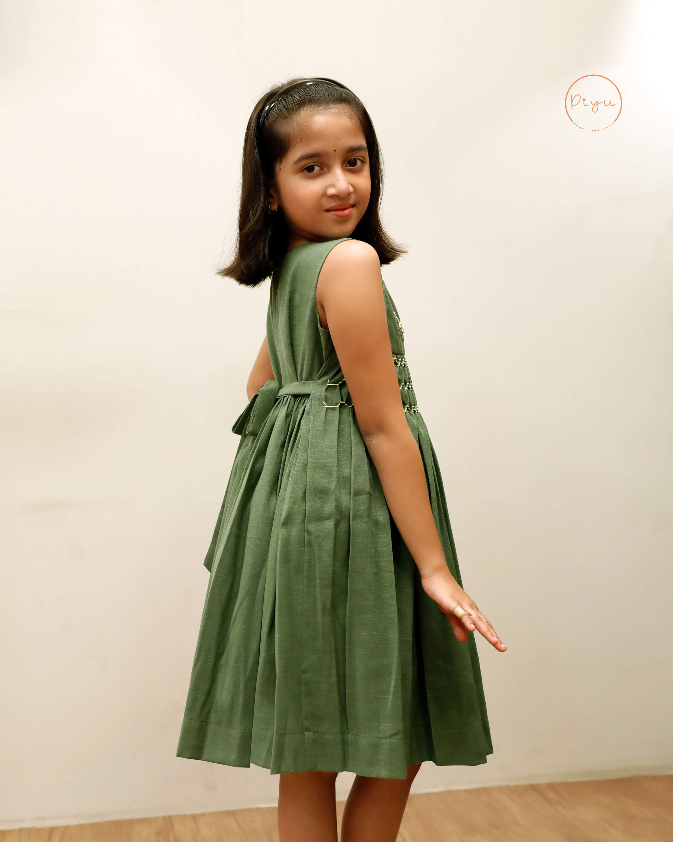 Kids Frock with smocking and hand embroidery