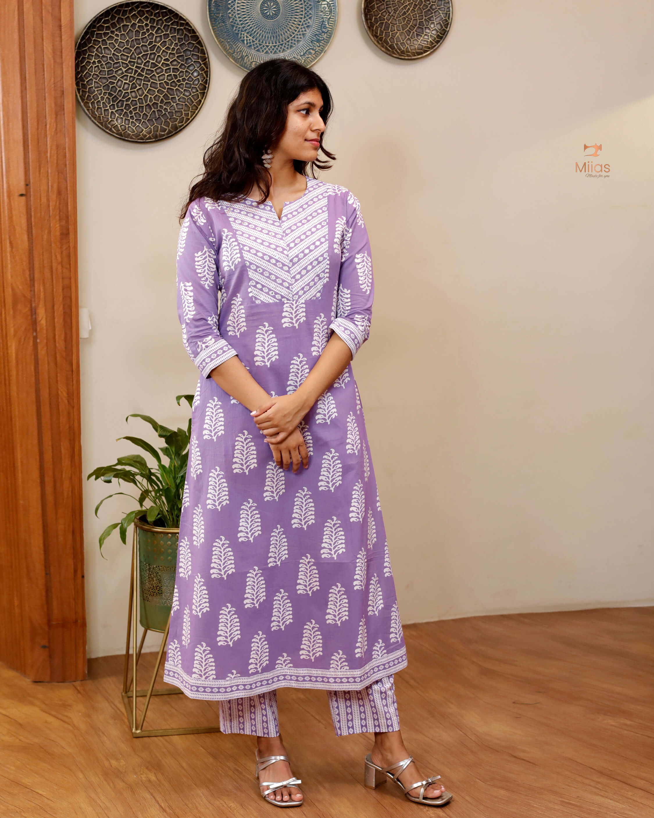 South Cotton co-ord set with mirror and sequins work