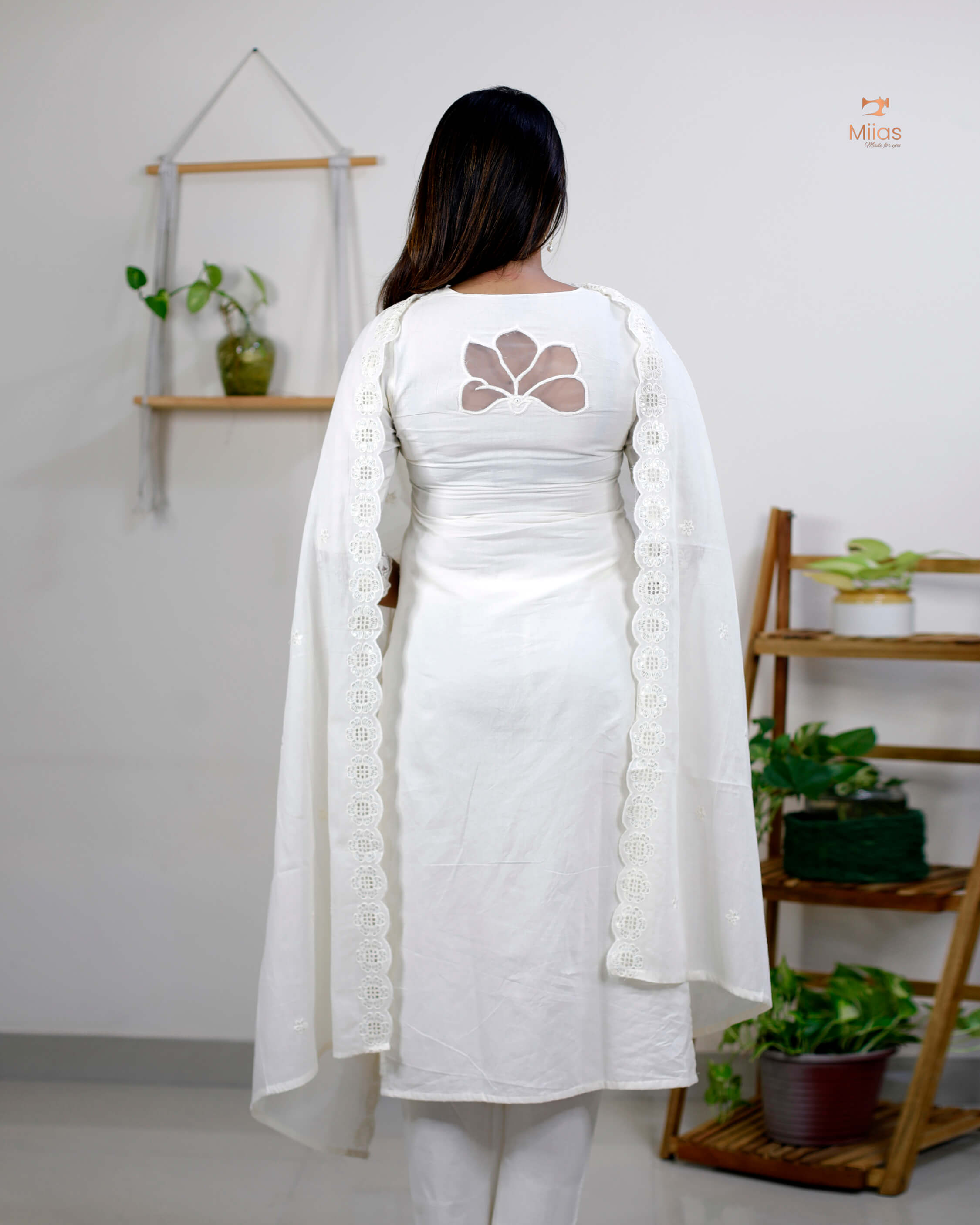 Kora cotton Co-ord set with applique and embroidery work