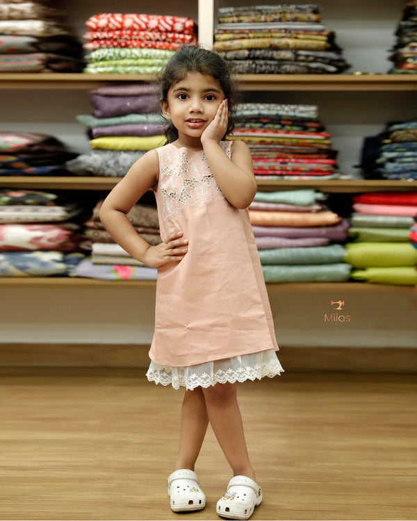A line frock with cutwork