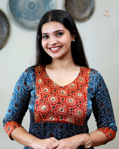 Mashru Silk Panelled Dress Kurti