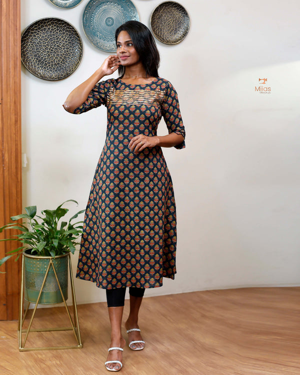 South Cotton A line  Dress Kurti