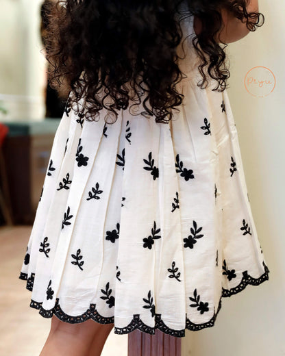 Kora Cotton Kids Frock with Bullion work