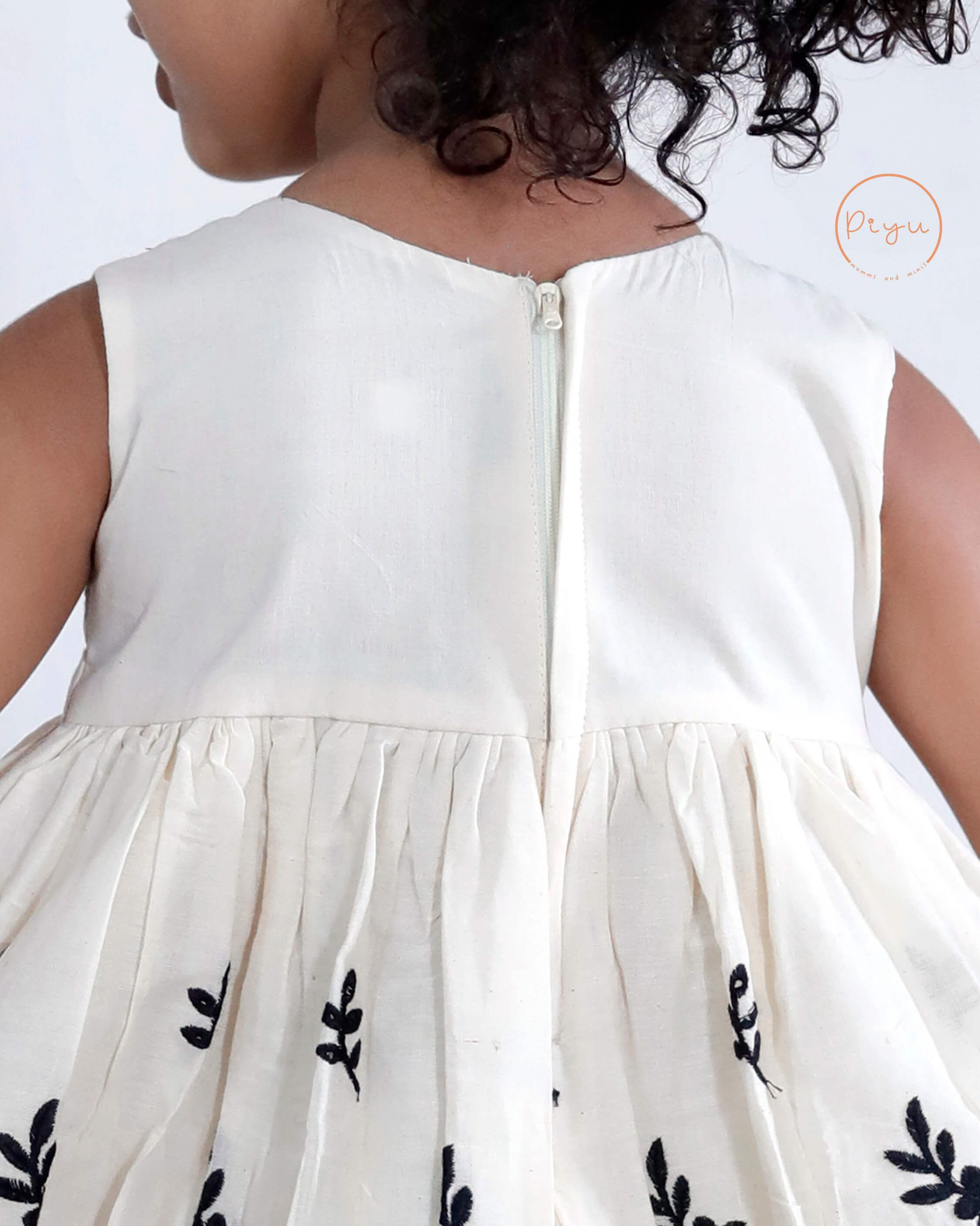 Kora Cotton Kids Frock with Bullion work