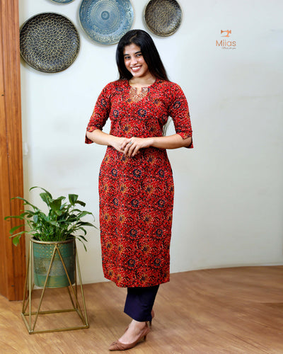 Spun Cotton Top-Red