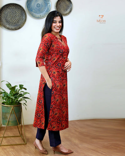 Spun Cotton Top-Red