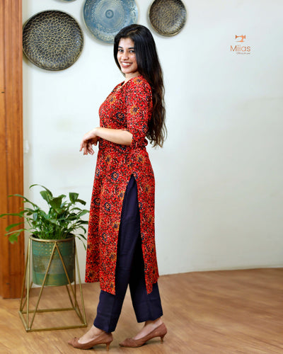 Spun Cotton Top-Red