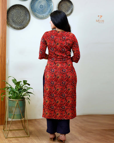 Spun Cotton Top-Red