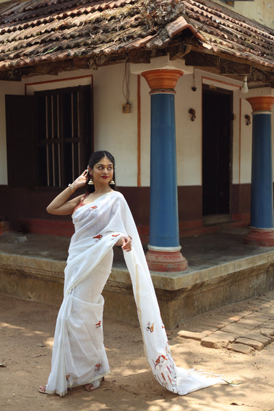 Tissue Check Saree | Handwork & Dual Zari, Banarasi Blouse | Vishu Collection.