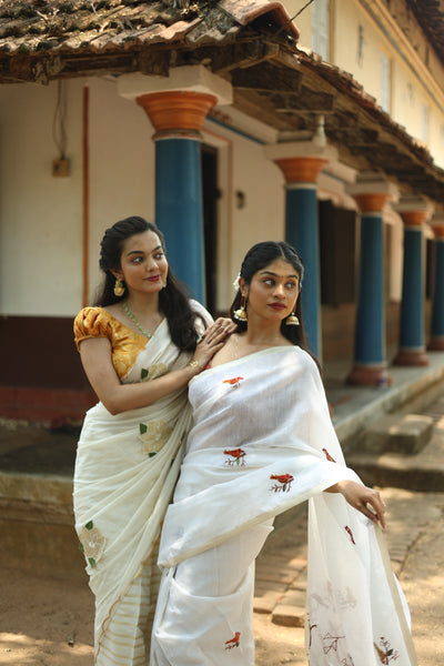 Tissue Check Saree | Handwork & Dual Zari, Banarasi Blouse | Vishu Collection.