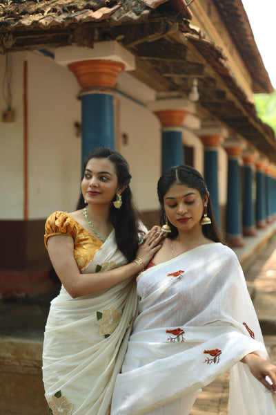 Tissue Check Saree | Handwork & Dual Zari, Banarasi Blouse | Vishu Collection.