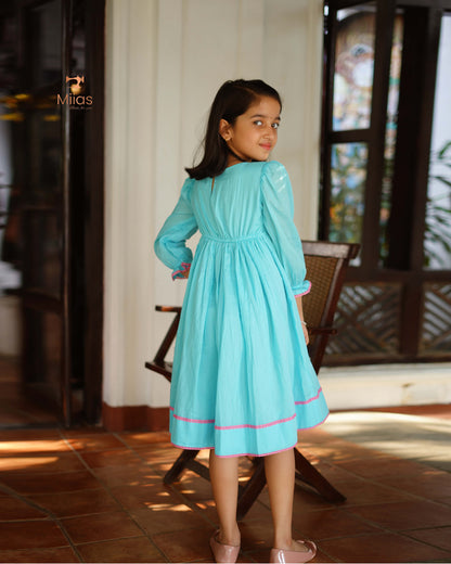 Mul Cotton Frock With Thread Work