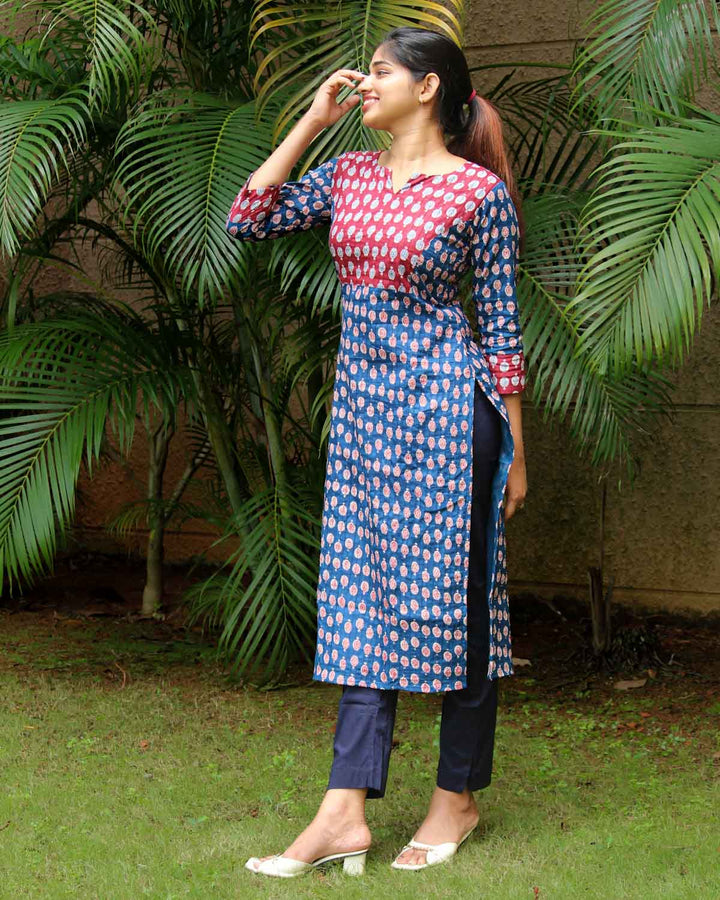 Pintex Cotton Kurti