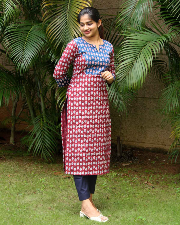 Pintex Cotton Kurti