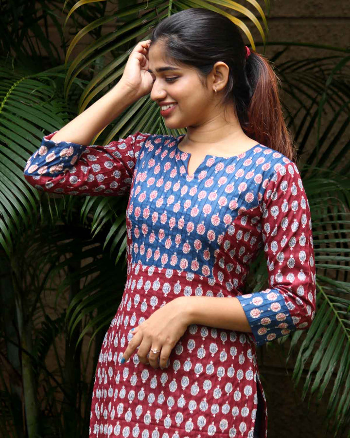 Pintex Cotton Kurti