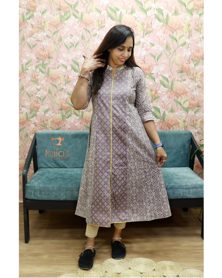 Paper Cotton Panel Cut Kurti