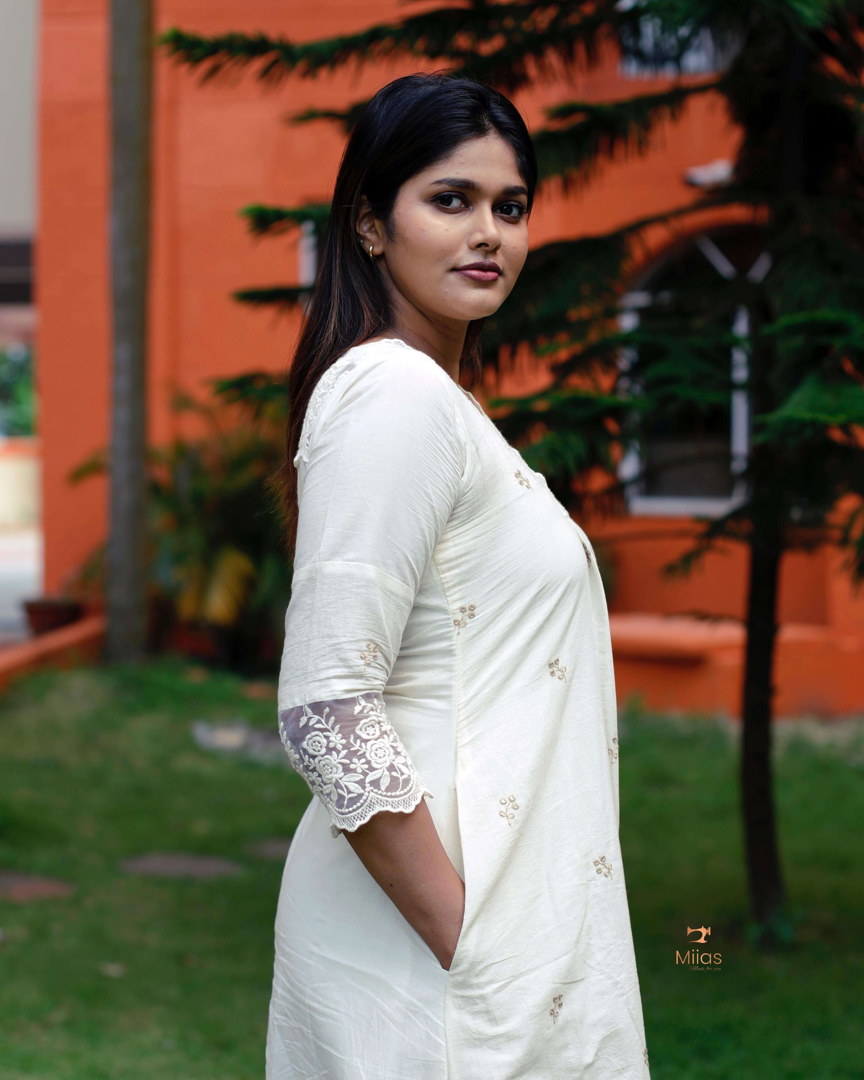 Kora cotton dress-style kurti with slip