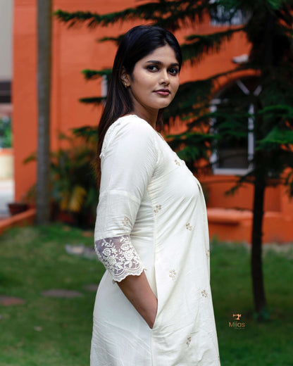 Kora cotton dress-style kurti with slip