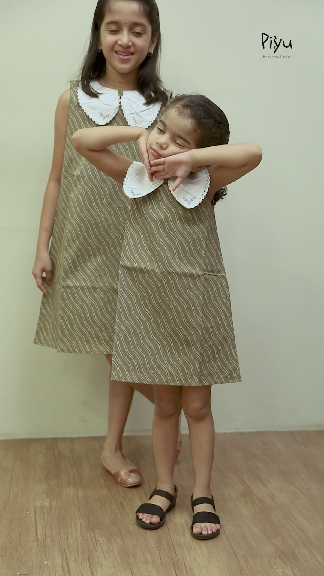 South Cotton Kids Frock, Lace Butterfly Collar