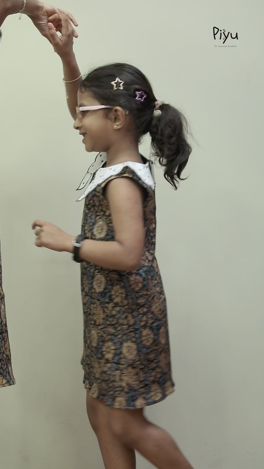 Cotton A-Line Frock with Scalloped Collar & Embroidery